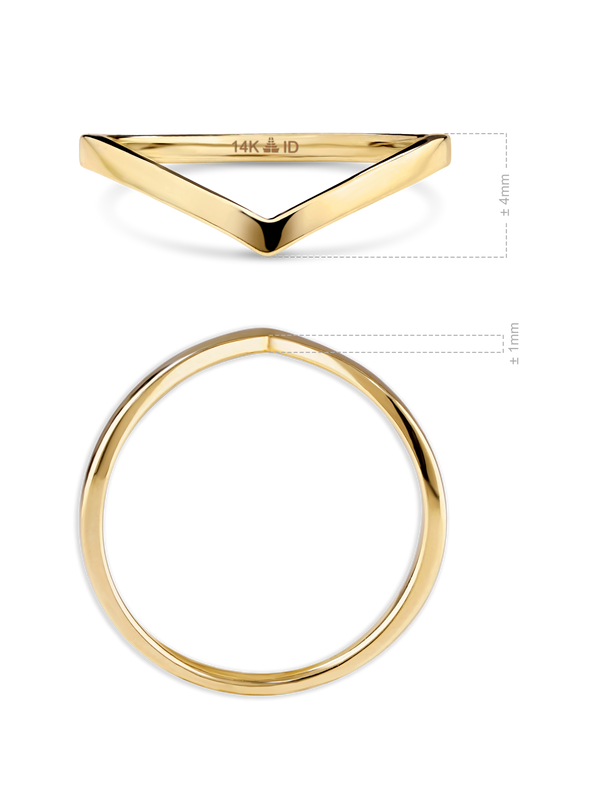 Devata Wishbone Ring in 14K Gold
