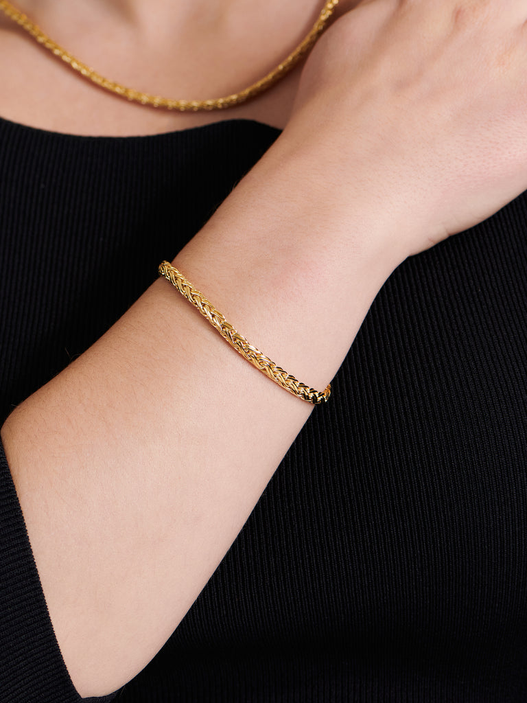 DEVATA Bali Paddy Chain Bracelet Gold Plated Sterling Silver