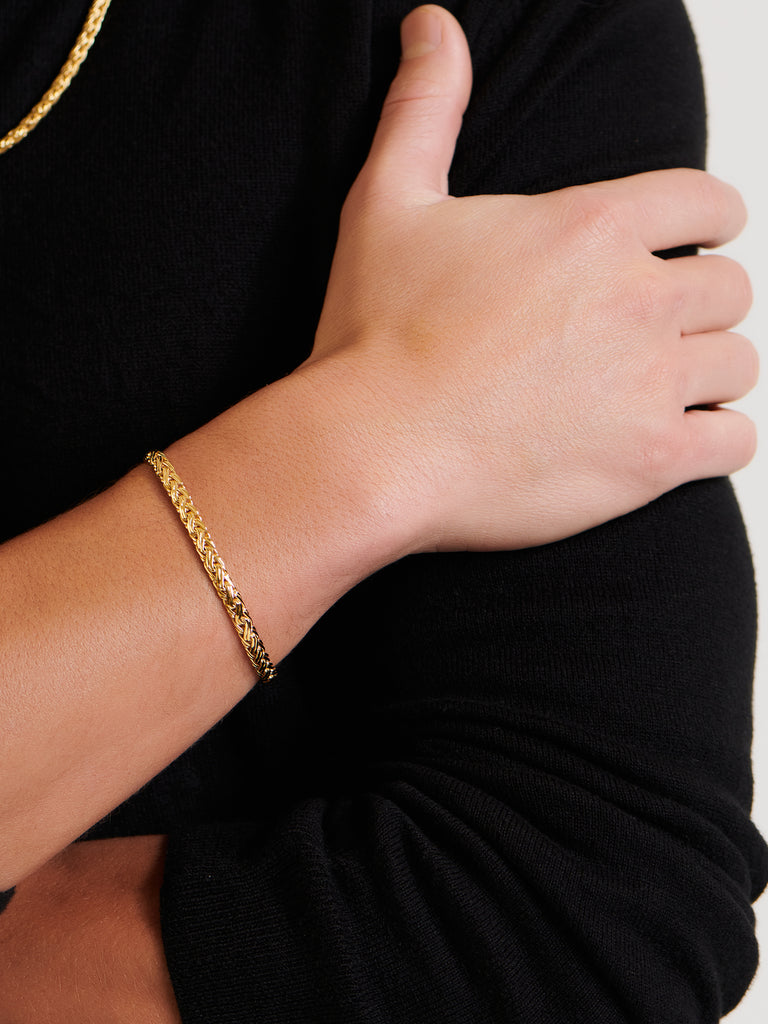 DEVATA Bali Paddy Chain Bracelet Gold Plated Sterling Silver