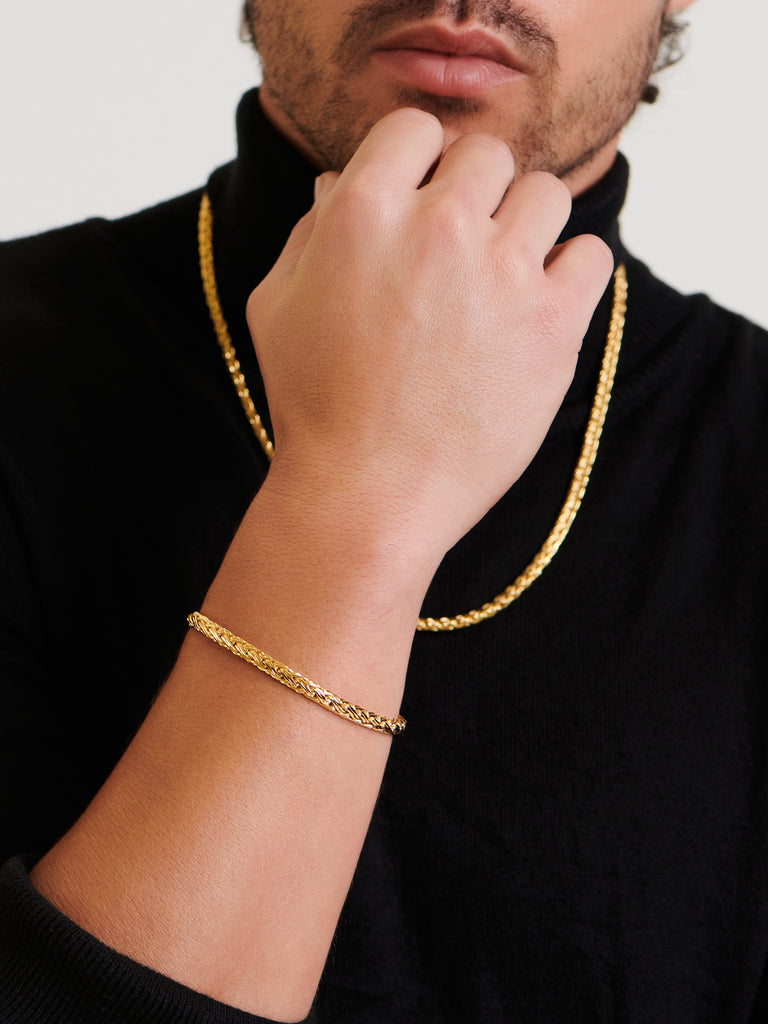 DEVATA Bali Paddy Chain Bracelet Gold Plated Sterling Silver