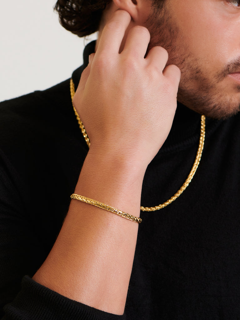 DEVATA Bali Paddy Chain Bracelet Gold Plated Sterling Silver
