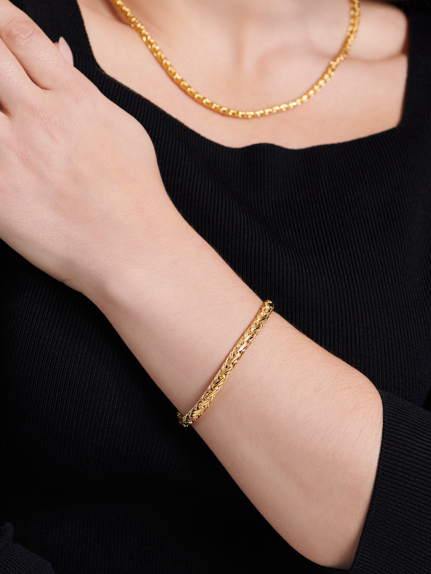 DEVATA Bali Paddy Chain Bracelet Gold Plated Sterling Silver