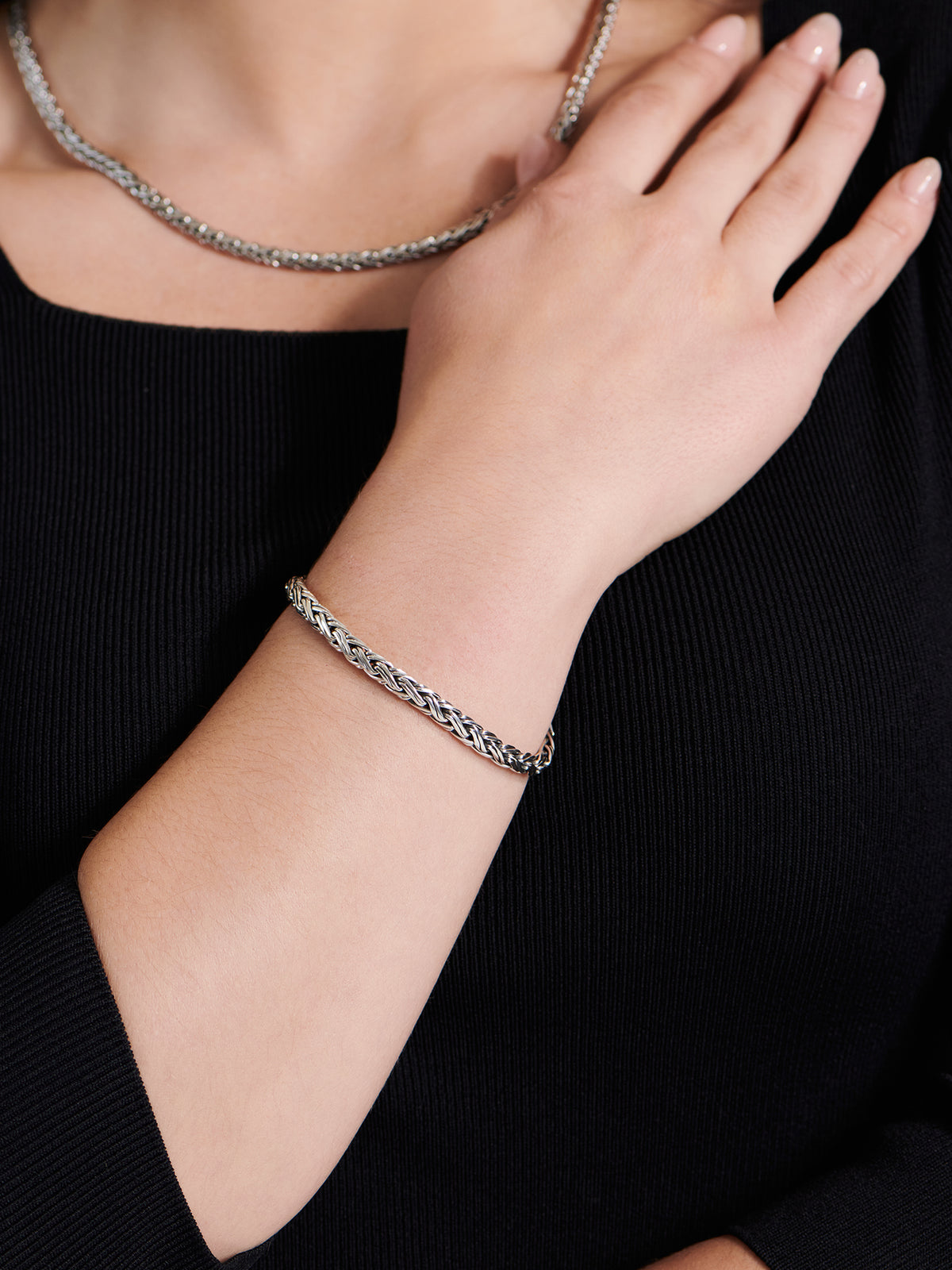 DEVATA Bali Paddy Chain Bracelet Sterling Silver