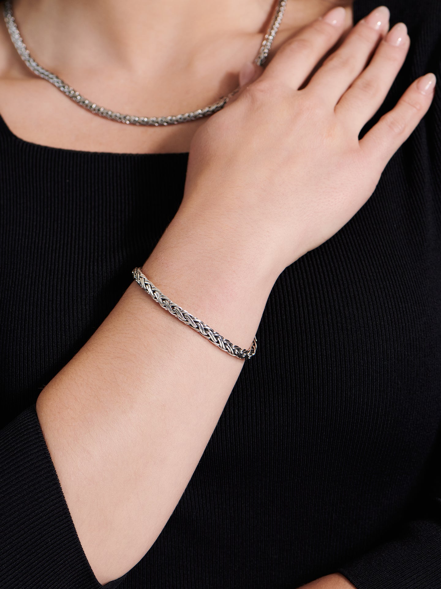 DEVATA Bali Paddy Chain Bracelet Sterling Silver