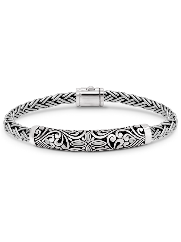 DEVATA Bali Filigree Sterling Silver Wheat Paddy Chain Bracelet