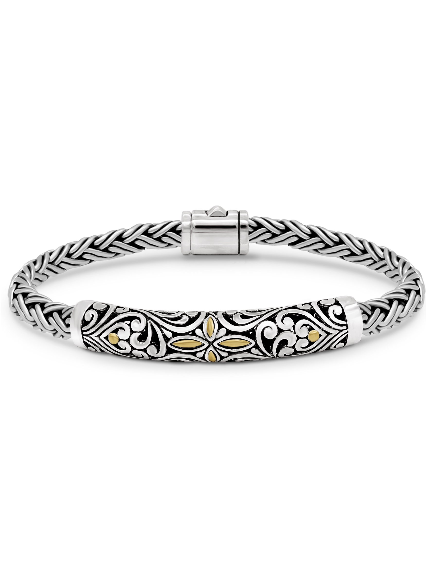 DEVATA Bali Gold Accent Dragon Bone Borobudur Chain Sterling