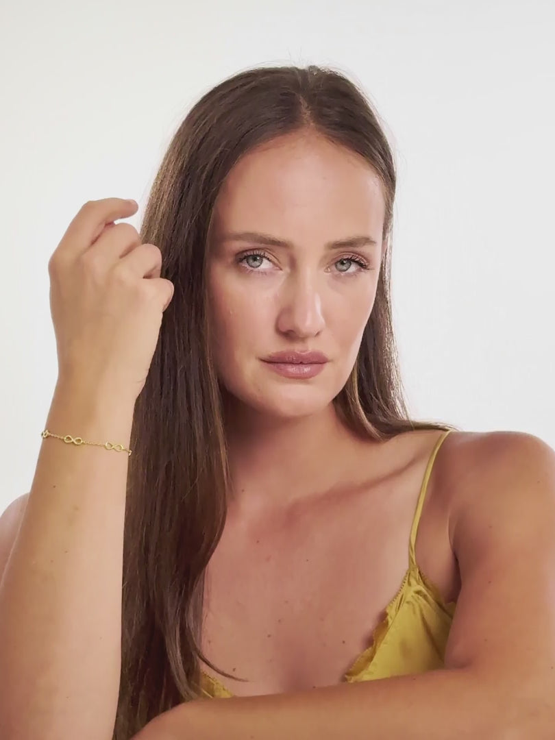 DEVATA Infinity Chain Bracelet in Gold Plated Sterling Silver