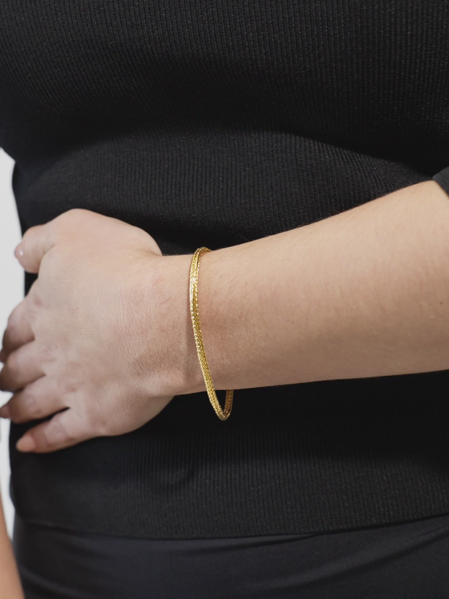 DEVATA Bali Foxtail Chain Bracelet Gold Plated Sterling Silver