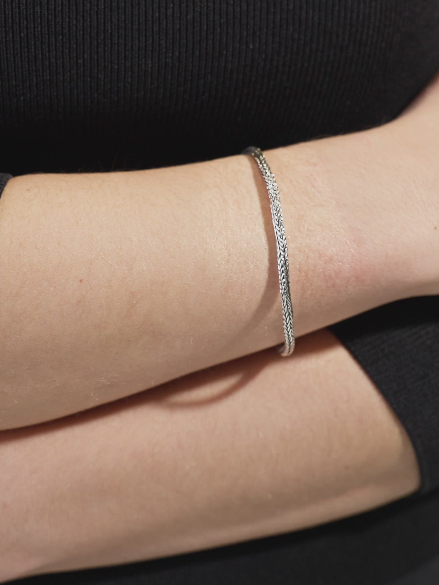 DEVATA Bali Foxtail Chain Bracelet Sterling Silver