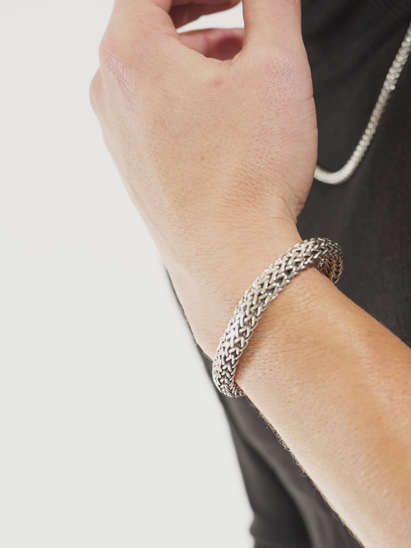 DEVATA Bali Dragon Bone Chain Bracelet Sterling Silver