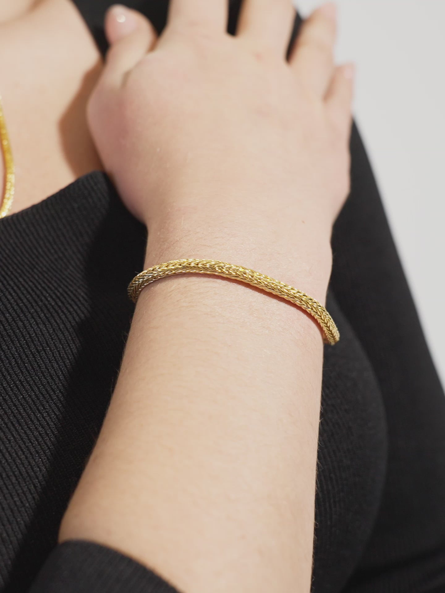 DEVATA Bali Foxtail Chain Bracelet Gold Plated Sterling Silver