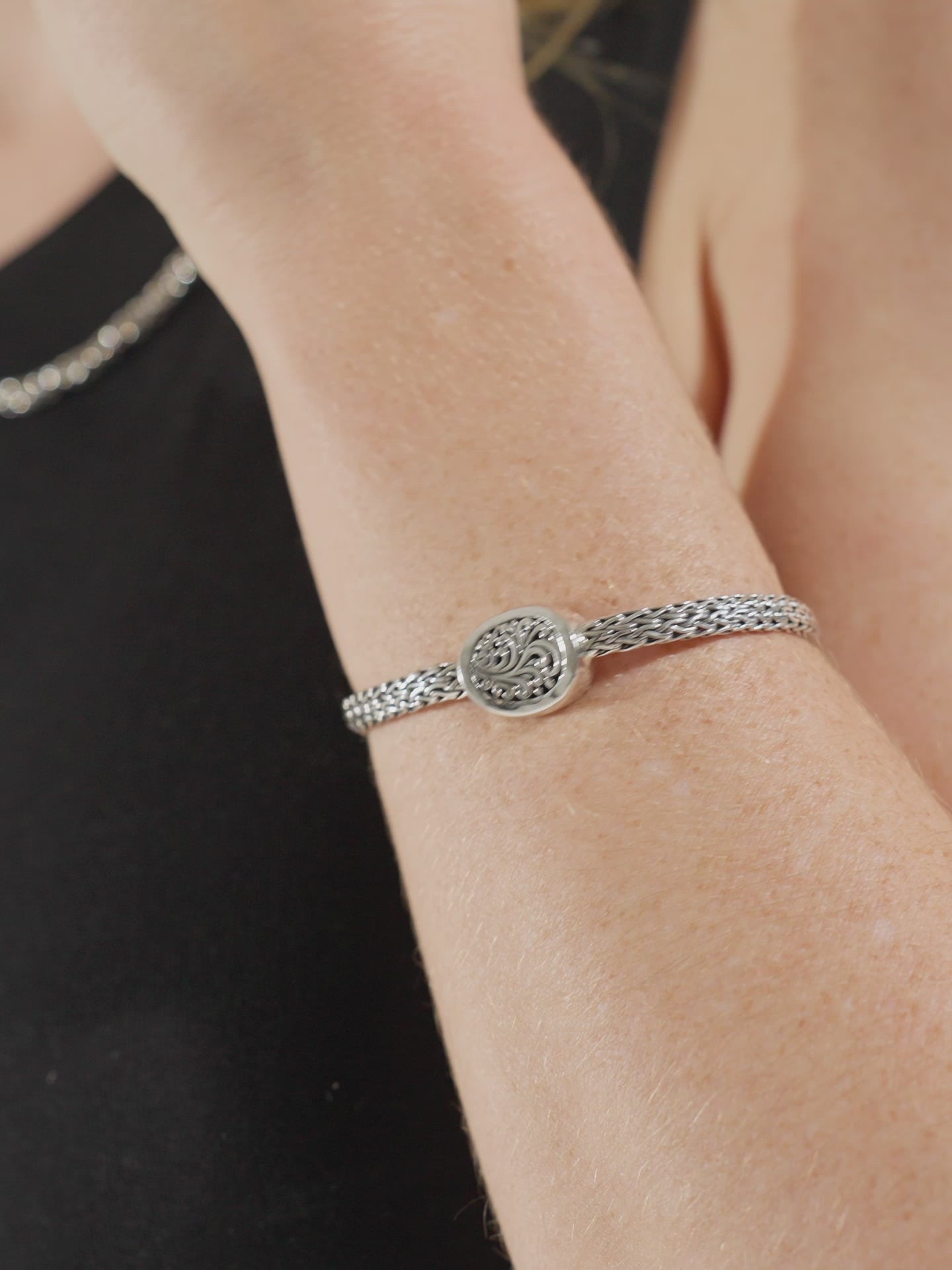 DEVATA Bali Dragon Bone Chain Sterling Silver Bracelet