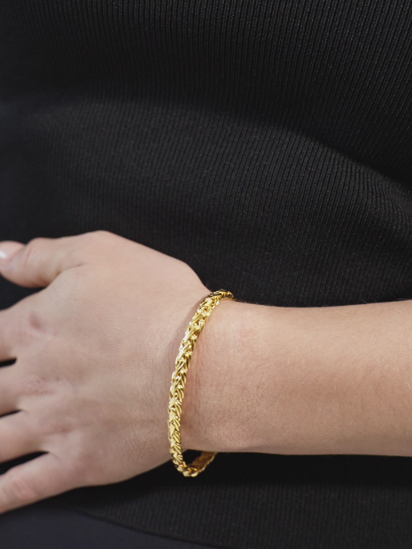 DEVATA Bali Paddy Chain Bracelet Gold Plated Sterling Silver