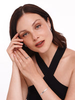 DEVATA Cable Link Ring in Rhodium Plated Sterling Silver