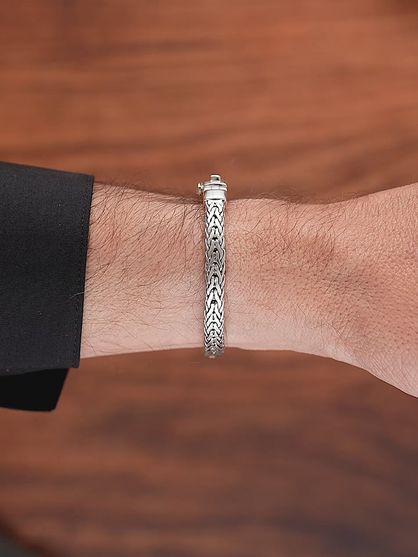 DEVATA Bali Dragon Bone Chain Bracelet Sterling Silver