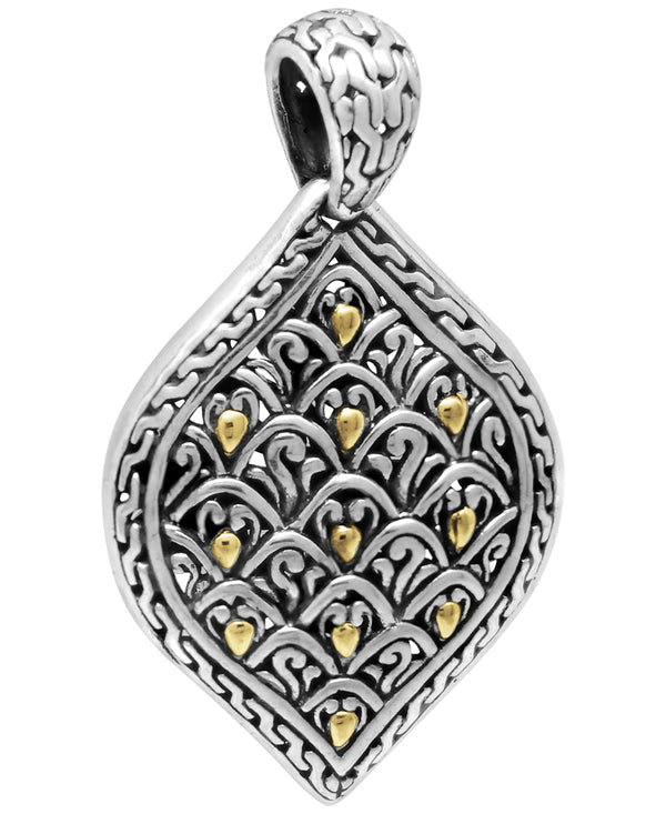 Dragon Skin 18K Gold Accent Pendant Neckace
