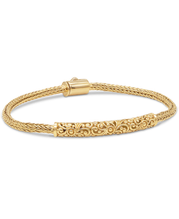 (OUTLET SALE) Bali Filigree Gold Plated Chain Bracelet