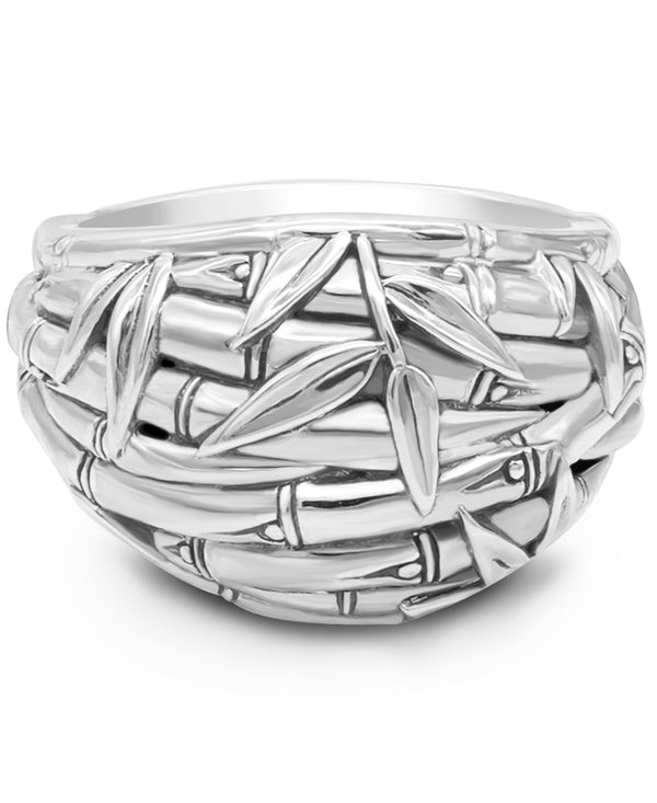 Bali Bamboo Sterling Silver Dome Ring