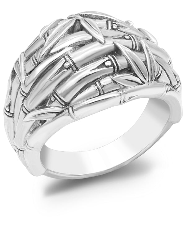 Bali Bamboo Sterling Silver Dome Ring