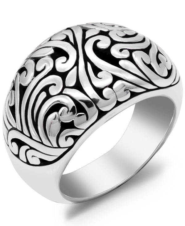 Sterling Silver Bali Filigree Dome Ring
