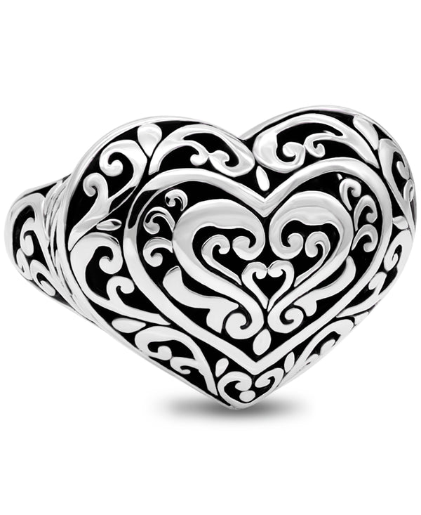 Sterling Silver Bali Filigree Love Potion Dome Ring