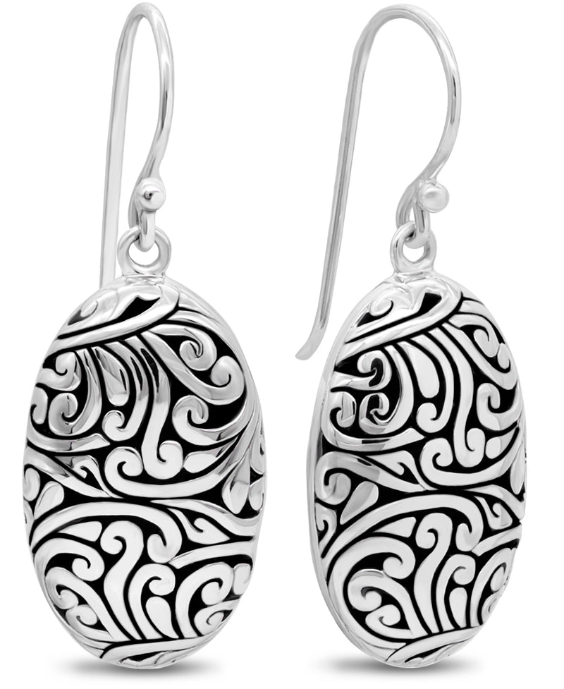 Sterling Silver Filigree Drop Earrings – DEVATA® Bali Jewelry