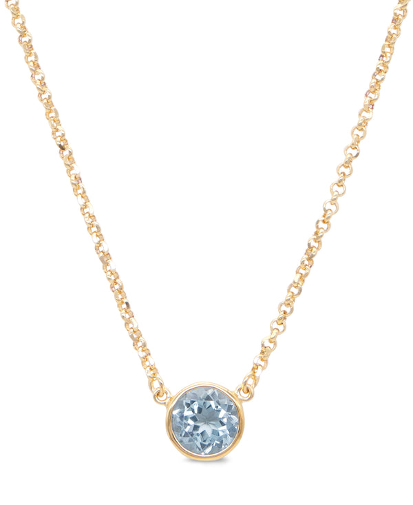 (OUTLET SALE) 8mm Round Gemstones Rolo Chain Necklace