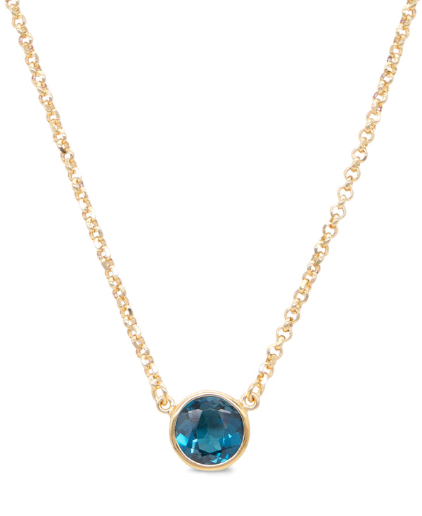 (OUTLET SALE) 8mm Round Gemstones Rolo Chain Necklace