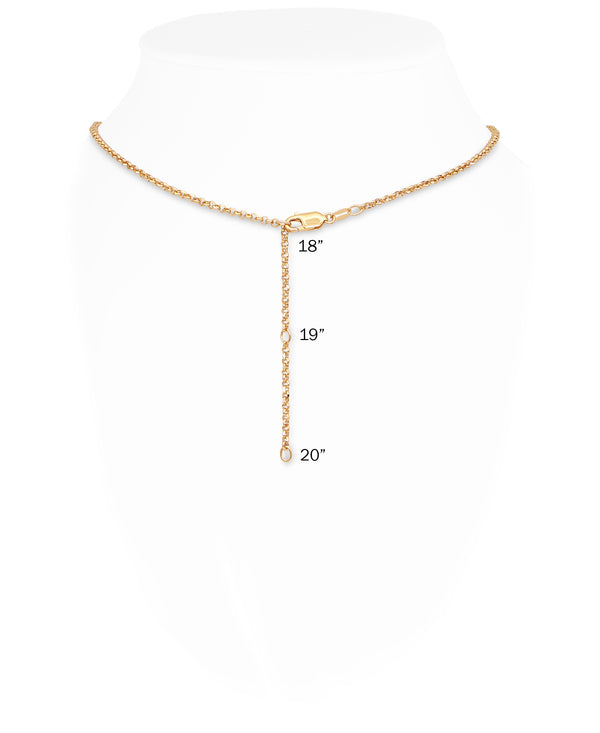 8mm Cushion Gemstone Rolo Chain Necklace