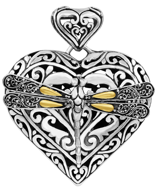 DEVATA Bali Gold Accent Sterling Silver Pendant Rollo Chain Necklace